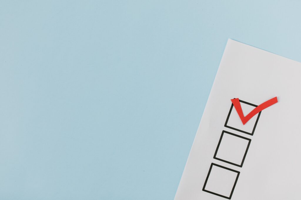 Photo by Tara Winstead: https://www.pexels.com/photo/red-check-mark-on-box-in-close-up-view-8850709/