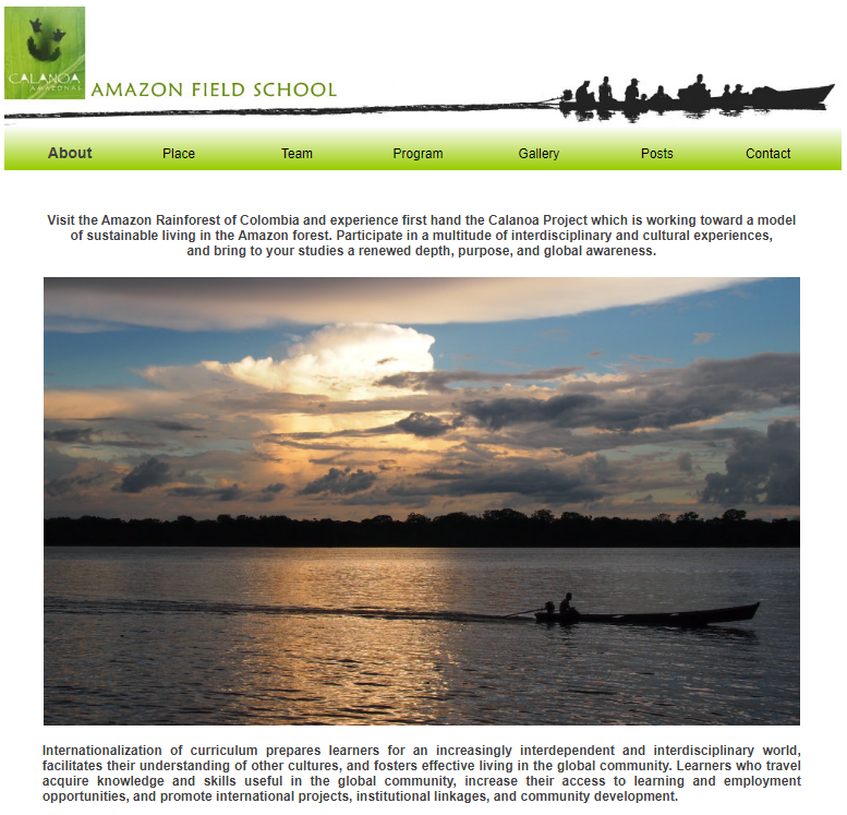 screen shot of Wilson School of Design Amazon Field School 