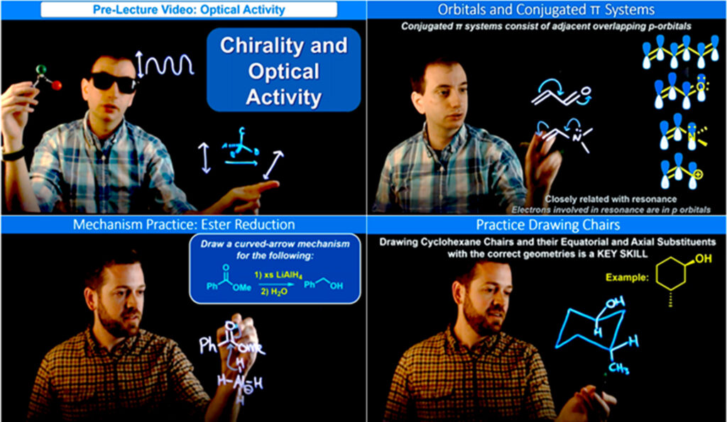 Examples of lightboard lectures