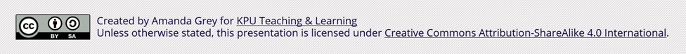 A screenshot of an example attribution that includes the Creative Commons license image on the left and the license written out on the right.
