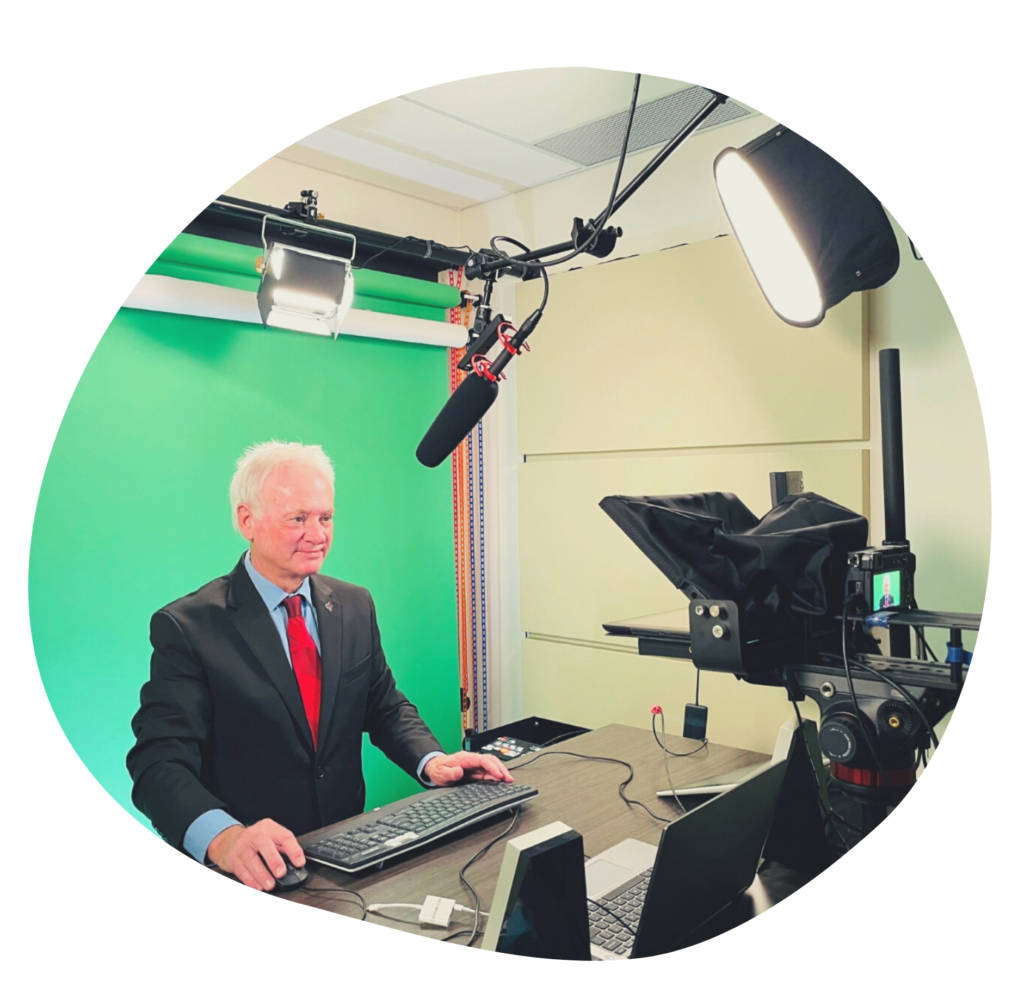 President Alan in the recording studio